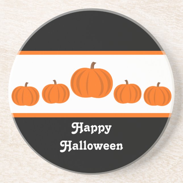Dessous de verre Halloween de ligne citrouille (Devant)