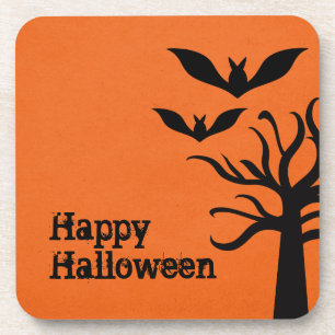 Dessous de verre Halloween Eerie Bats, Orange