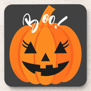 Dessous-de-verre Halloween Scary Orange Jack-O-Lantern Boo personna