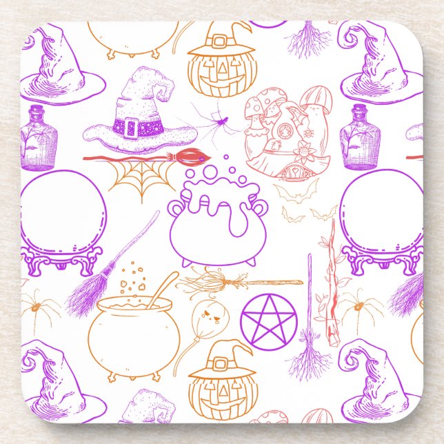 Dessous-de-verre Halloween Witchcraft Motif Neon 01 (Devant)