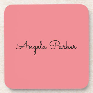 Dessous-de-verre Handwriting Plain Simple Pink Professional Modern