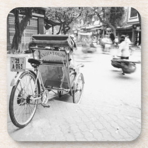 Dessous-de-verre Hanoi Vietnam, Cyclo dans la vieille ville d'Hano