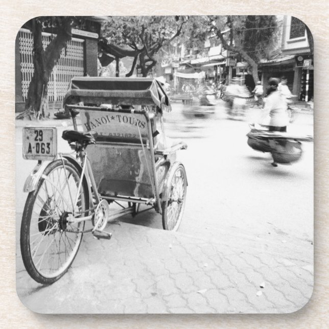 Dessous-de-verre Hanoi Vietnam, Cyclo dans la vieille ville d'Hanoï (Devant)