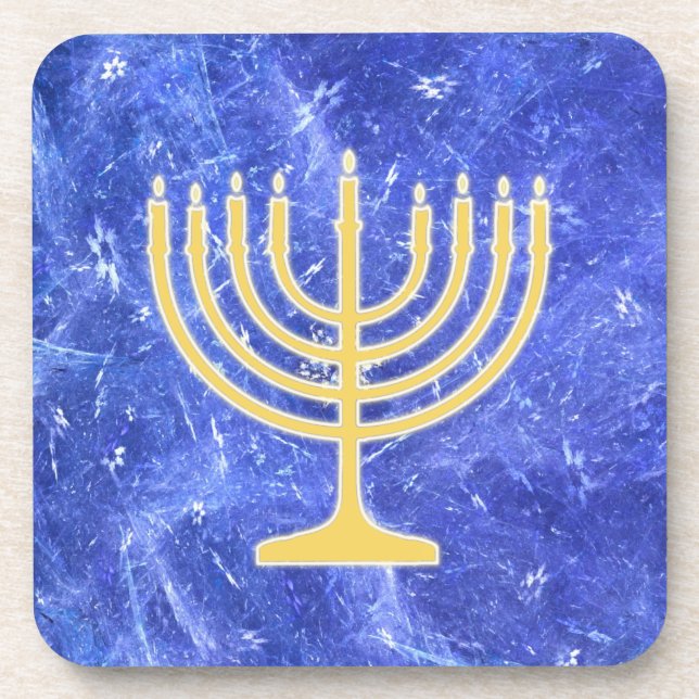 Dessous-de-verre Hanoukka Snowstorm Menorah (Devant)