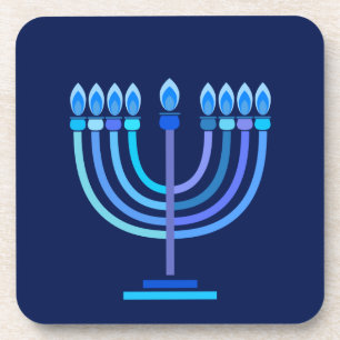 Dessous-de-verre Hanukkiah Happy Hanoukka Jewish Holiday Menorah