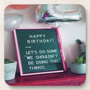 Dessous-de-verre Happy Birthday! Funny Naughty Trouble