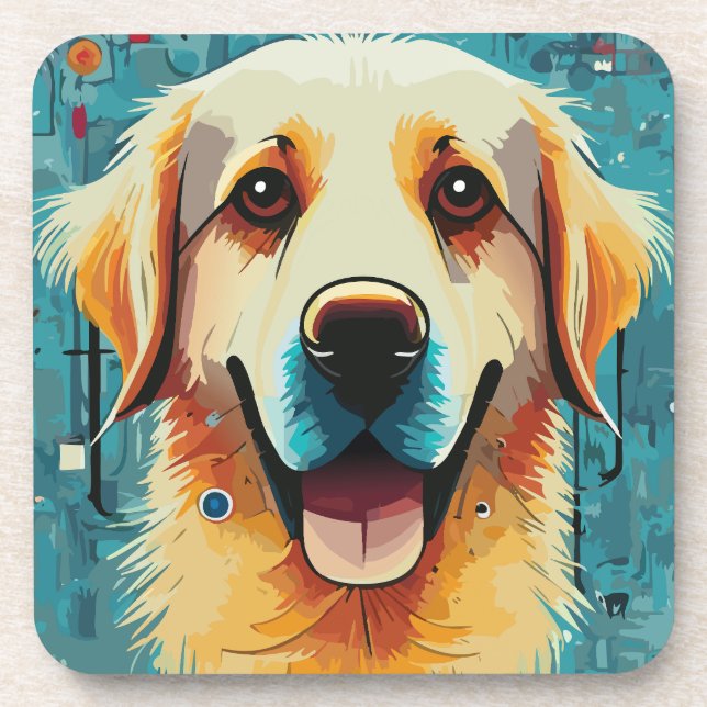 Dessous-de-verre Happy Golden Retriever (Devant)