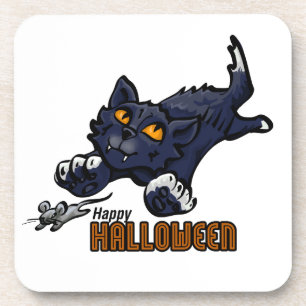 Dessous-de-verre Happy Halloween Chat et souris