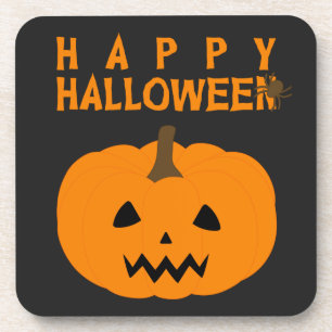 Dessous-de-verre Happy Halloween et Pumkin on Black