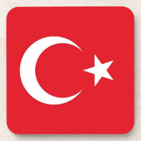 Hard plastic coaster with flag of Turkey
