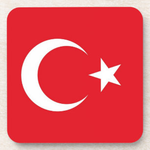 Dessous-de-verre Hard plastic coaster with flag of Turkey