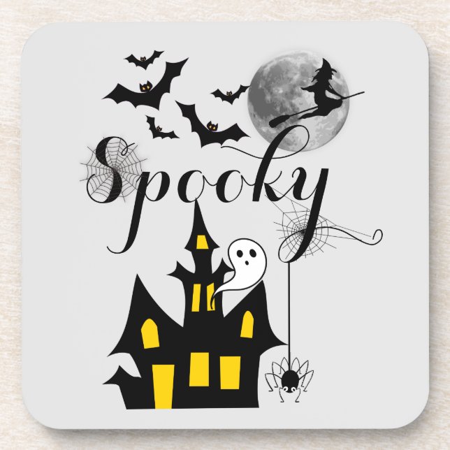 Dessous-de-verre Hauné House Flying Witch Halloween Éffrayant (Devant)