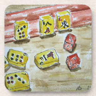 Dessous-de-verre Heure-milliampère Jongg (mahjong) 6 dessous de