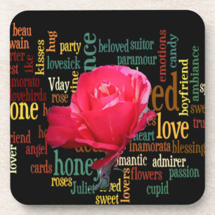 Dessous-de-verre Heureuse Sainte-Valentin Aux Roses Rouges Élégante