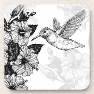 Dessous-de-verre Hibiscus et colibri
