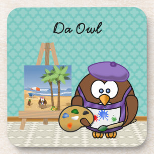 Dessous-de-verre hibou artiste