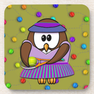 Dessous-de-verre hibou de tennis - fille