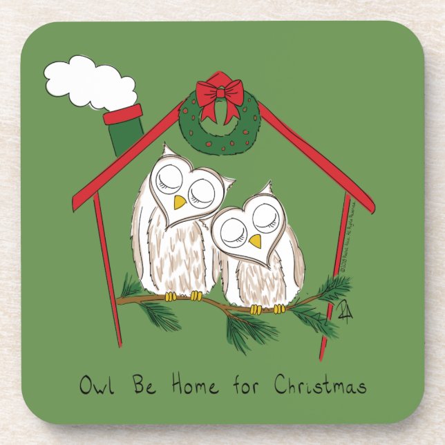 Dessous-de-verre Hibou Noël mignon Enfants (Devant)
