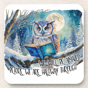 Dessous-de-verre Hibou sobre lisant les promesses de rétablissement
