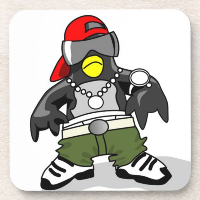 Dessous-de-verre Hip hop cool Penguin (Devant)