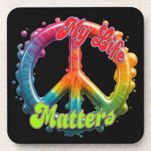 Dessous-de-verre Hippie Amour Paix La Vie Compte Personnalisé