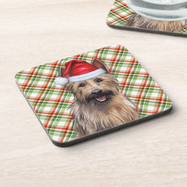 Dessous-de-verre Hiver À Thème Berger Picard Chien Vacances Plaid (Côté gauche)