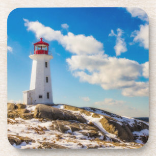 Dessous-de-verre Hiver du phare en crique de Peggy, la