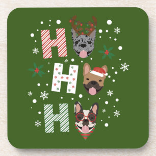 Dessous-de-verre Ho Ho Ho French Bulldog Joyeux Noël