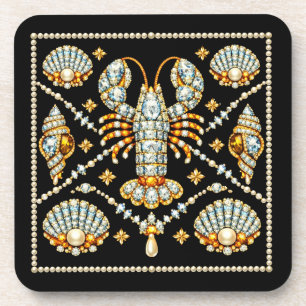Dessous-de-verre Homard de luxe motif orné de diamants