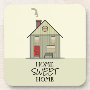 Dessous-de-verre Home Sweet Home Citation Cute House