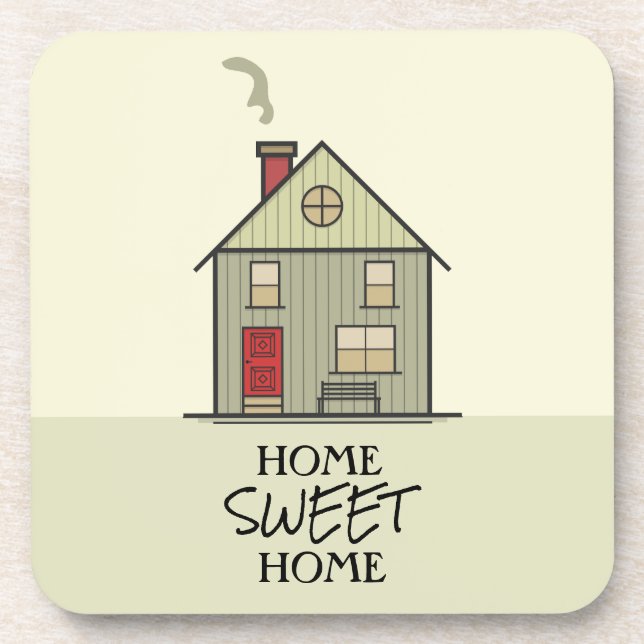 Dessous-de-verre Home Sweet Home Citation Cute House (Devant)