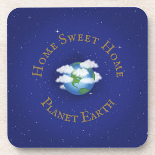 Dessous-de-verre "Home Sweet Home Planet Earth" Astronomie lunaire
