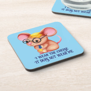 Dessous-de-verre Homme Fromage Poilu Souris Cravate Lunettes Nerd