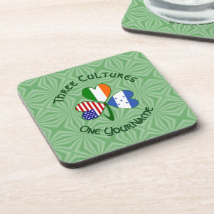 Dessous-de-verre Honduras Irlandais Shamrock Drapeaux américains Vo