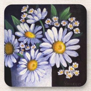 Dessous-de-verre Horloge de fleurs de marguerites