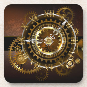 Dessous-de-verre Horloge Steampunk avec des engrenages anciens