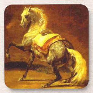 Dessous-de-verre HORSE GRIS, Jaune d'or