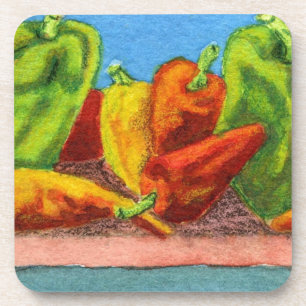 Dessous-de-verre Hot and sweet peppers on kitchen shelf art
