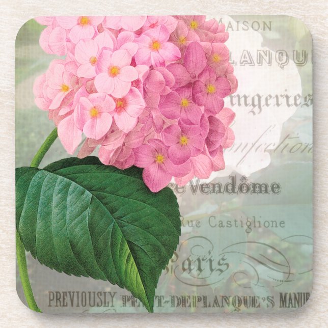 Dessous de verre Hydrangea Rose Redoute (Devant)
