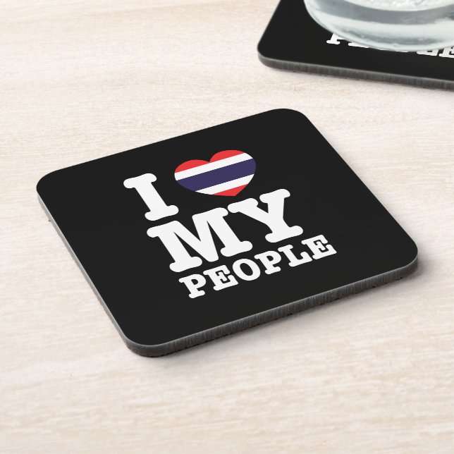 Dessous-de-verre I Heart (Love) My Thai People (Côté gauche)