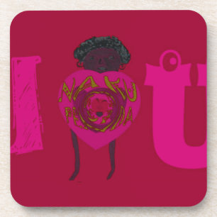 Dessous-de-verre I Heart You Nakupenda Sana Heureuse Sainte-Valenti
