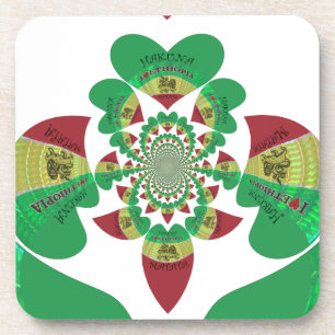 Dessous-de-verre I Love Ethiopia Kaleidoscope - Heartfeel Rasta Art