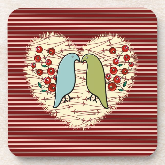 Dessous-de-verre I Love Winter Birds and Berries (Devant)