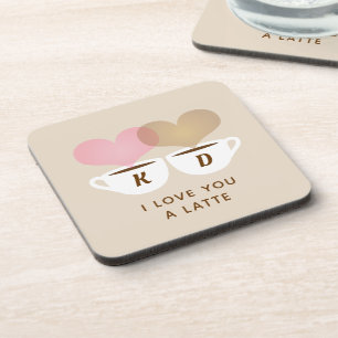 Dessous-de-verre I Love You A Latte Custom Monogram