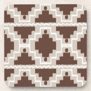 Dessous-de-verre Ikat Aztec Motif - Brown au chocolat et Taupe
