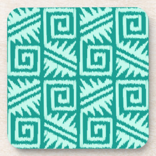 Dessous-de-verre Ikat Aztec Motif - Turquoise et Aqua