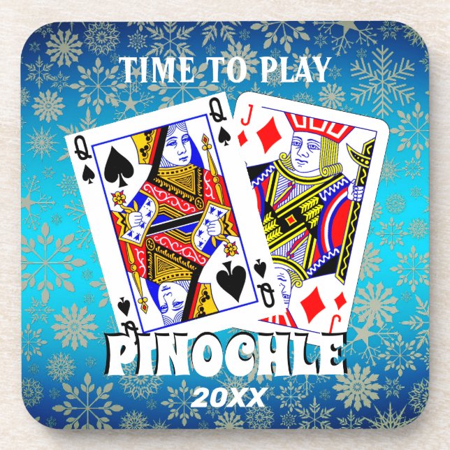 Dessous-de-verre Il est temps de jouer Pinochle (Devant)