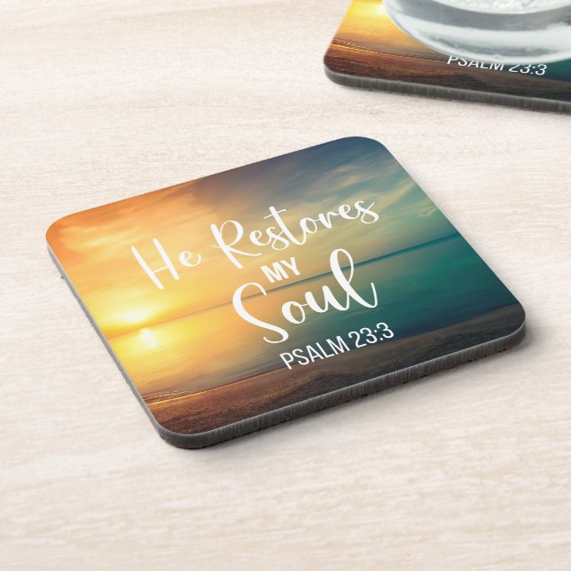 Dessous-de-verre Il rétablit mon âme (Côté gauche)