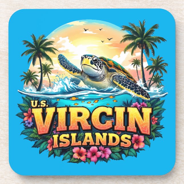 Dessous-de-verre Îles Vierges américaines Caraïbes (Devant)