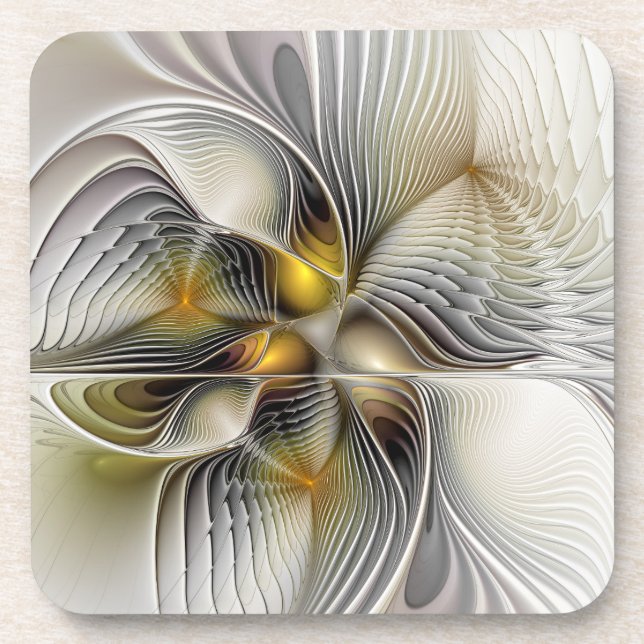 Dessous-de-verre Illusion Optique Abstrait 3D Fractal Avec Profonde (Devant)